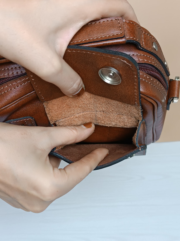 کیف دوشی اسپورت چرم طبیعی گاوی